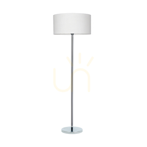 Leila Floor Lamp, 1xE27, Max. 60W, Chrome Metal / Transparent PVC Cable / Paper and PVC Lampshade with Polka Dot Pattern, Ø50 cm small 0