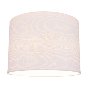 Leila Table Lamp, 1xE27, Max. 40W, Chrome Metal / Transparent PVC Cable / Paper and PVC Lampshade with Wood-Grain Pattern, Ø50 cm small 3