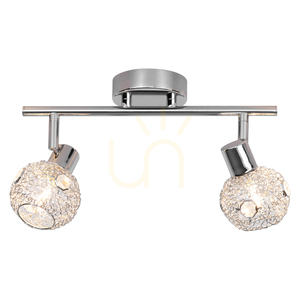 Lena Ceiling Light, 2xG9, Max. 28W, Chrome/Transparent Metal, 29.5 cm small 1