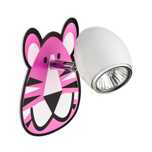 Lenny Wall Sconce 1xGU10 Max. 50W White/Chrome Metal with Tiger Print 14 cm small 2
