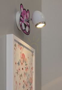 Lenny Wall Sconce 1xGU10 Max. 50W White/Chrome Metal with Tiger Print 14 cm small 3