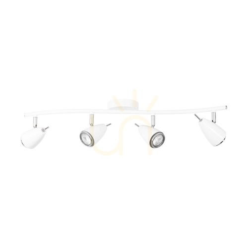 Check Linda Ceiling Light, 4xGU10, Max. 50W, White/Chrome Metal, 67.5 cm