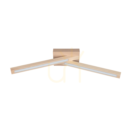 Check Linus Crossed Ceiling Light, 2xLED, 3000K, 9W, Birch, 57 cm