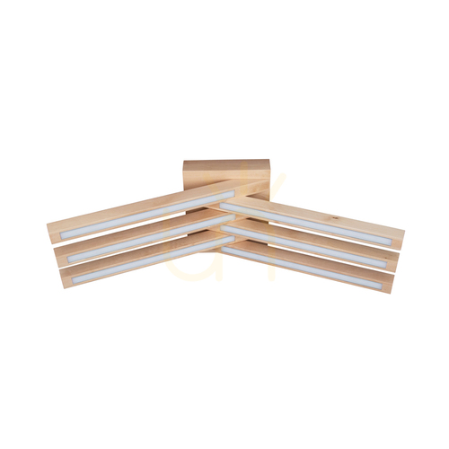 Check Linus Crossed Ceiling Light, 6xLED, 3000K, 27W, Birch, 57 cm
