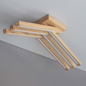 Linus Crossed Ceiling Light, 6xLED, 3000K, 27W, Oiled Oak, 57 cm small 1