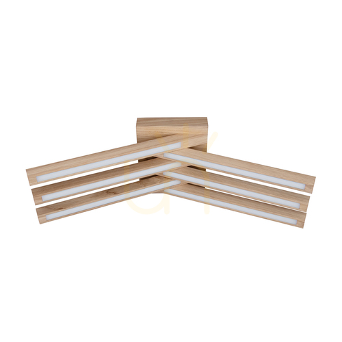 Check Linus Crossed Ceiling Light, 6xLED, 3000K, 27W, Oiled Oak, 57 cm