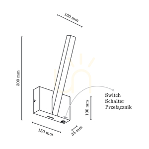 Linus "Out" Wall Sconce, 1xLED, 3000K, 3.75W, Oiled Oak, 16 cm small 2