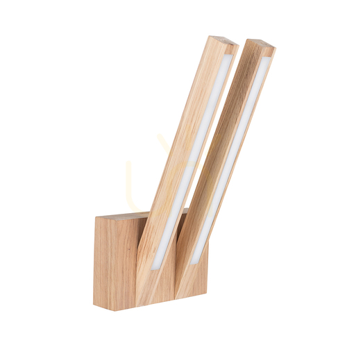 Check Linus "Out" Wall Sconce, 2xLED, 3000K, 7.5W, Oiled Oak, 16 cm