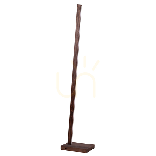 Check Linus Floor Lamp, 1xLED, 3000K, 22W, Beech and Walnut Wood, Black Braided Cable with Touch Dimmer, 30 cm