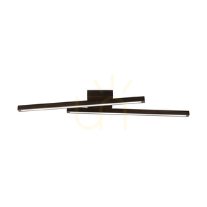 Linus Sidelong Ceiling Light, 2xLED, 3000K, 18W, Beech and Walnut Wood, 87.5 cm small 1
