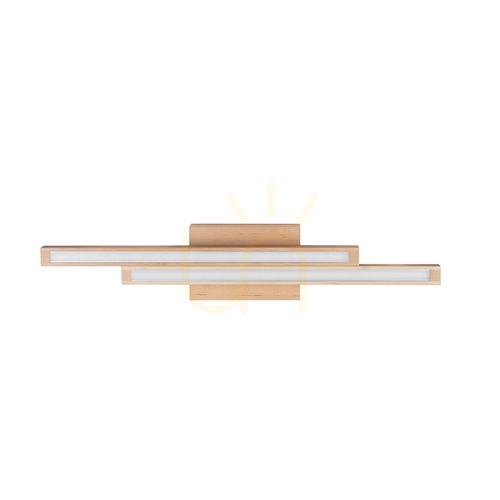 Check Linus Straight Ceiling Light, 2xLED, 3000K, 12W, Birch, 54.5 cm