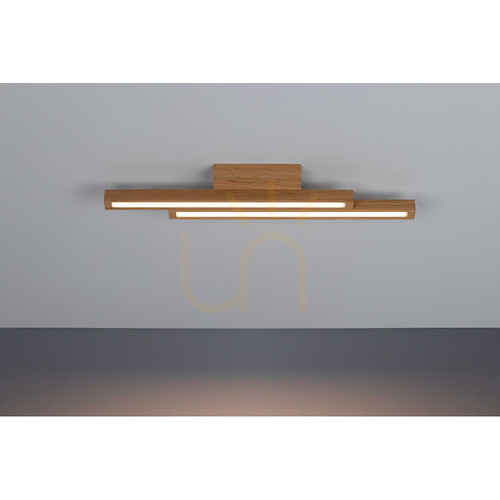Check Linus Straight 2xLED 3000K 12W Ceiling Light, Oiled Oak, 54.5 cm