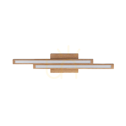Check Linus Straight 2xLED 3000K 12W Ceiling Light, Oiled Oak, 54.5 cm