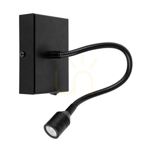 Check Lector Black Wall Sconce, 1xLED, 2.8 W, 12 cm