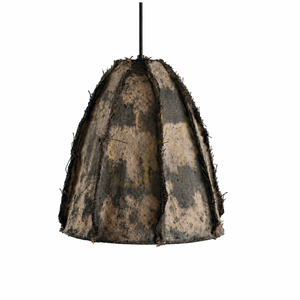 Pendant Light BAZAR BIZAR Paper Mache Jute Natural Rustic 30x32 cm small 0