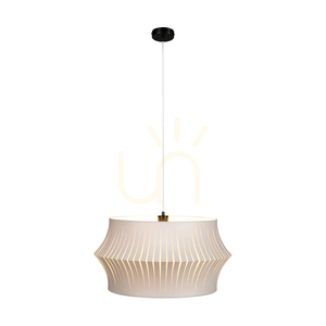 Lotus Pendant Light, 1xE27, Max. 60W, Black Metal/Transparent PVC Cable/Gray Lampshade, Ø57 cm small 1
