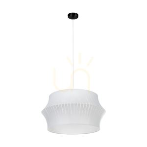 Lotus Pendant Light, 1xE27, Max. 60W, Black Metal/Transparent PVC Cable/Gray Lampshade, Ø57 cm small 2