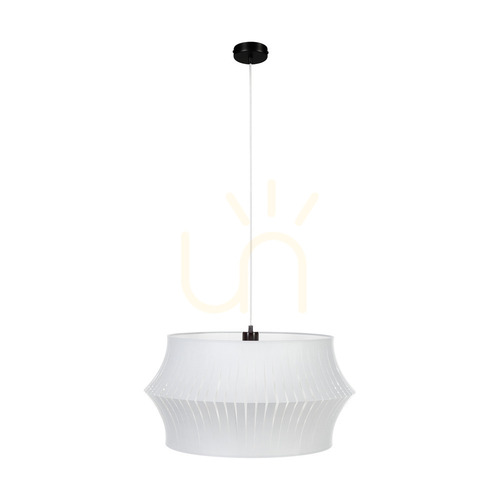 Check Lotus Pendant Light, 1xE27, Max. 60W, Black Metal/Transparent PVC Cable/Gray Lampshade, Ø57 cm