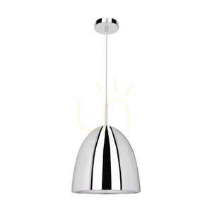 Mads Pendant Light, 1xE27, Max. 60W, Chrome Metal/Transparent PVC Cable, Ø30 cm small 0