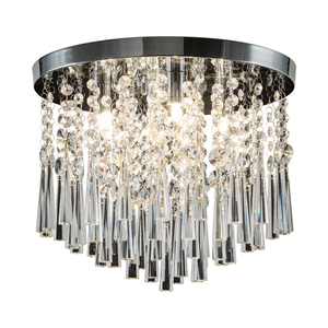 Luxoria Ceiling Light, Includes 4xG9 Sockets, Max. 3W, Chrome Metal/Transparent Crystals, Ø35 cm small 1