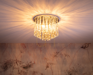 Luxoria Ceiling Light, Includes 4xG9 Sockets, Max. 3W, Chrome Metal/Transparent Crystals, Ø35 cm small 3
