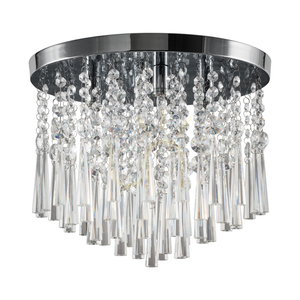 Luxoria Ceiling Light, Includes 4xG9 Sockets, Max. 3W, Chrome Metal/Transparent Crystals, Ø35 cm small 0