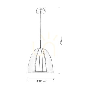Mads Pendant Light, 1xE27, Max. 60W, Copper Metal/Transparent PVC Cable, Ø30 cm small 3