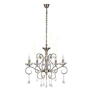 Maestra Chandelier, 5xE14, Max. 40W, Metal Patina/Clear Glass, Ø64 cm small 0
