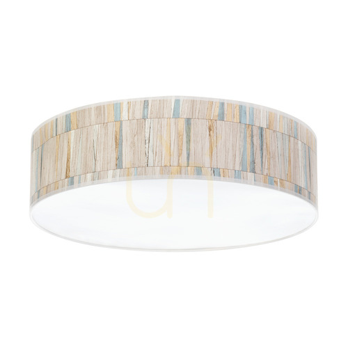 Check Malo Ceiling Light, 4xE27, Max. 25W, White Metal/Multicolored Wallpaper Lampshade, Ø48 cm