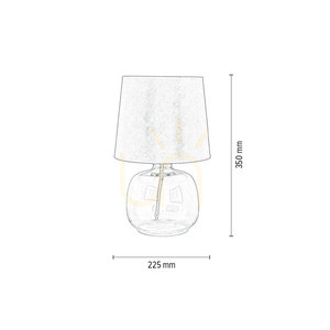 Mandy Table Lamp, 1xE27, Max. 40W, Clear Glass/Red Braided Cord/Red Lampshade, Ø22.5 cm small 2