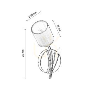 Marbella Wall Sconce 1xE14 Max. 9W Chrome Metal/Silver Lampshade 22 cm small 2