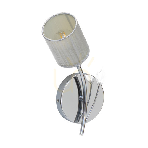 Check Marbella Wall Sconce 1xE14 Max. 9W Chrome Metal/Silver Lampshade 22 cm