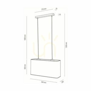 Malo Pendant Light 2xE27 Max. 40W Oiled Oak/Transparent PVC Cable/Multicolored Wallpaper Lampshade 56 cm small 3
