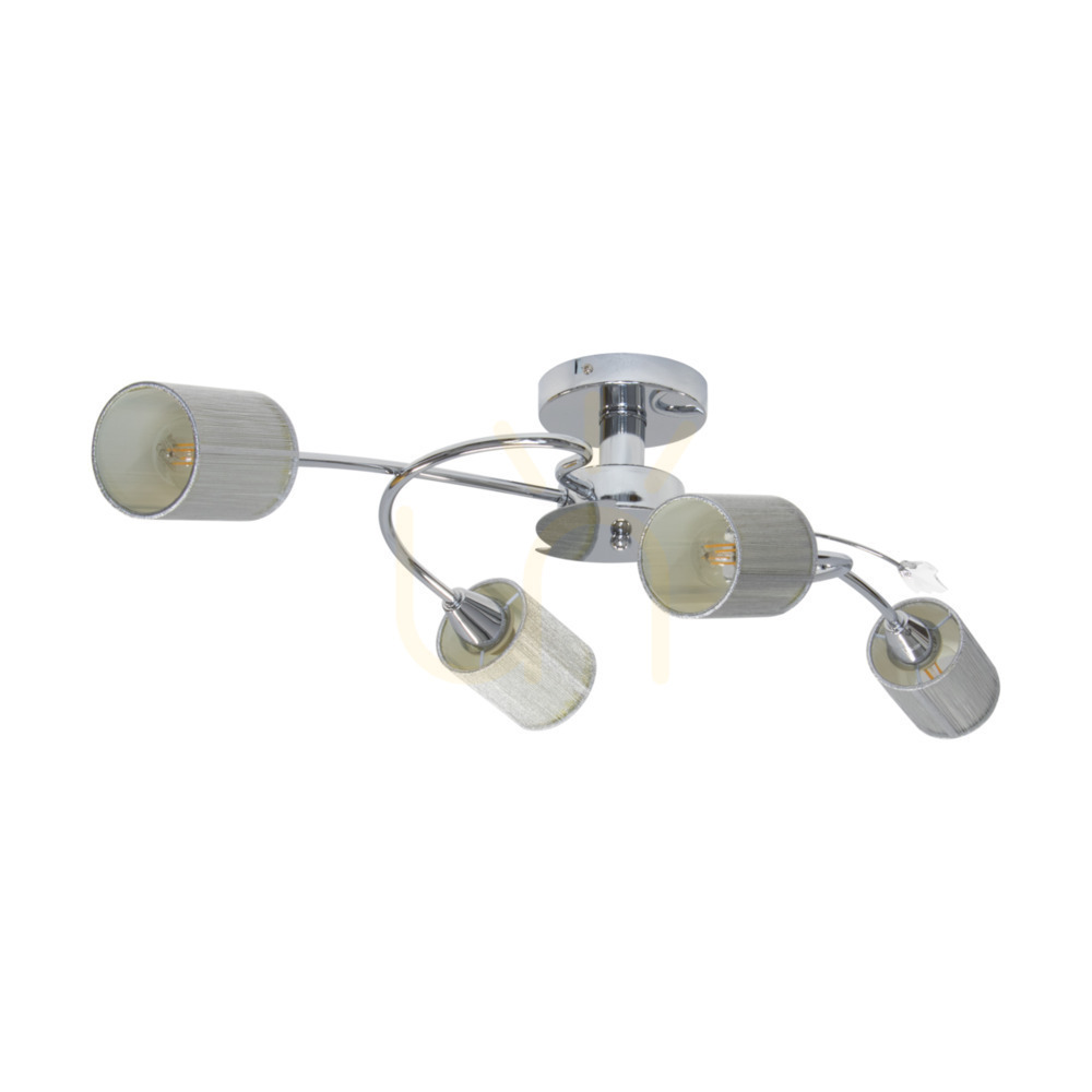 Marbella Ceiling Light, 4xE14, Max. 9W, Chrome Metal/Silver, 79 cm Shade