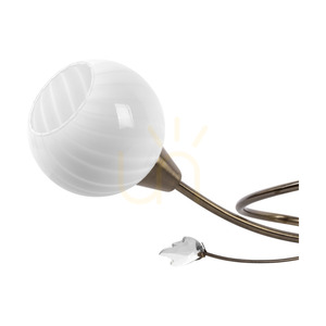 Marbella Ceiling Light, 6xE14, Max. 40W, Metal Patina/White Glass Shade, 80 cm small 2