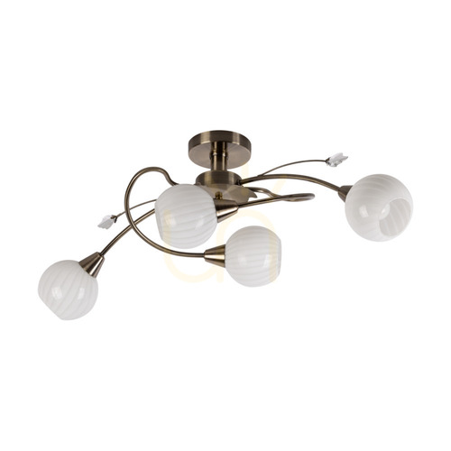 Check Marbella Ceiling Light, 4xE14, Max. 40W, Metal Patina/White Glass Shade, 79 cm