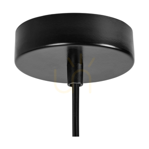 Marinero Pendant Light, 1xE27, Max. 15W LED, Black Metal/Black Braided Cable/Black Metal Shade with Beige Linen, Ø40 cm small 4