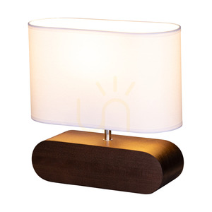 Marinna Table Lamp, 1xE27, Max. 25W, Beech and Walnut Wood / Transparent PVC Cable / White Lampshade, 30 cm small 1