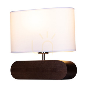 Marinna Table Lamp, 1xE27, Max. 25W, Beech and Walnut Wood / Transparent PVC Cable / White Lampshade, 30 cm small 3