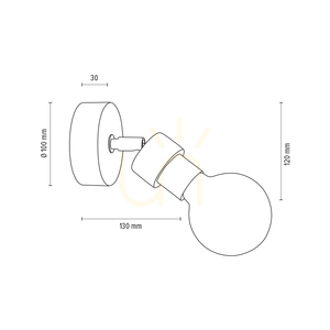 Marjolaine Wall Sconce 1xE27 Max. 25W Oiled Oak/Black Metal 13 cm small 2
