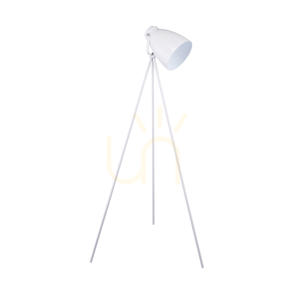 Marla Floor Lamp, 1xE27, Max. 60W, White Metal/White PVC Cable, Ø80 cm