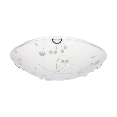 Check Maryland Ceiling Light, Includes 1x LED 2700K 13W, Chrome Metal/White Glass Shade, Ø30 cm