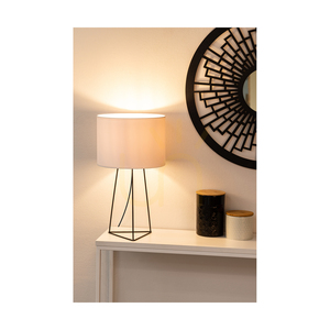 Marlene Table Lamp, 1xE27, Max. 25W, Black Metal/Black PVC Cable/White Lampshade, Ø30 cm small 2