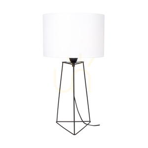 Marlene Table Lamp, 1xE27, Max. 25W, Black Metal/Black PVC Cable/White Lampshade, Ø30 cm small 0