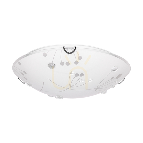 Check Maryland Ceiling Light, 1xLED, 2700K, 30W, Chrome Metal/White Glass Shade, Ø50 cm