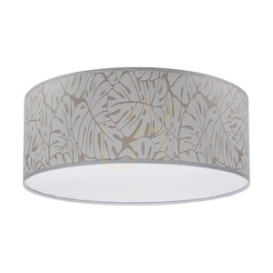 Mateo Ceiling Light, 3xE27, Max. 25W, White Metal/Beige, Wallpaper Lampshade, Ø38 cm small 0
