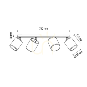 Mateo Ceiling Light, 4xE27, Max. 25W, Black Metal/Chrome Metal/Beige, 90 cm Wallpaper Lampshade small 2