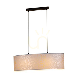 Mateo Pendant Light, 2xE27, Max. 40W, Black Metal/Transparent PVC Cable/Beige Wallpaper Lampshade, 80 cm small 1