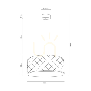 Maxima Pendant Light, 1xE27, Max. 60W, Chrome Metal / Transparent PVC Cable / Silver Lampshade, Ø50 cm small 2