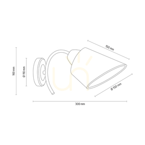 Mette Wall Sconce, 1xE27, Max. 40W, Chrome Metal/White, 30 cm Lampshade small 2